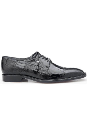 Batta Black Genuine Ostrich Leather Dress Shoe