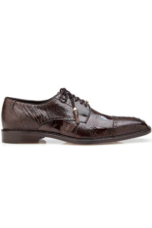 Batta Chocolate Genuine Ostrich Leather Dress Shoe