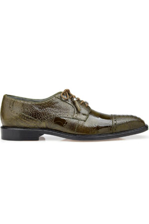 Batta Olive Genuine Ostrich Leather Dress Shoe