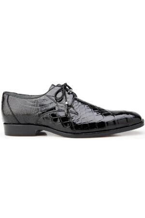Lago Black American Alligator Laced Dress Shoe
