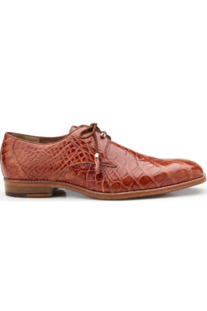 Lago Cognac American Alligator Laced Dress Shoe