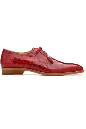 Lago Red American Alligator Laced Dress Shoe