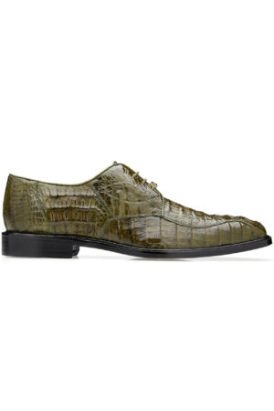 Chapo Olive Genuine Hornback Caiman Dress Shoe