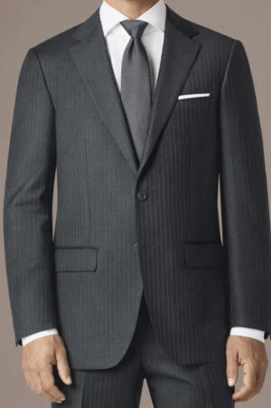 Paolo Cellini Luxury Charcoal Pinstripe Tailored Suit