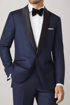 Paolo Cellini Elegant 1-Button Shawl Lapel Midnight Blue Tuxedo