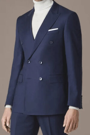 Paolo Cellini American Blue Double Breasted Peak Lapel Suit