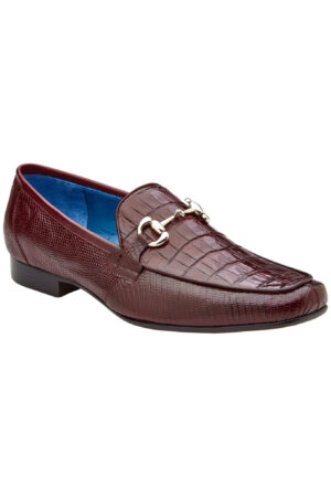 Udine Burgundy Genuine Caiman Leather Dress Shoe