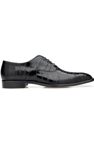 Mare Black Genuine Ostrich Leather Dress Shoe