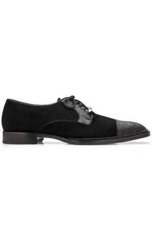Capitano Black Genuine Caiman Leather Dress Shoe
