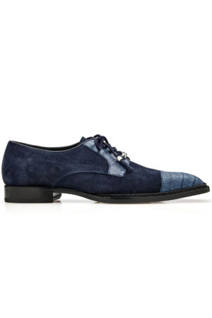 Capitano Navy Genuine Caiman Leather Dress Shoe