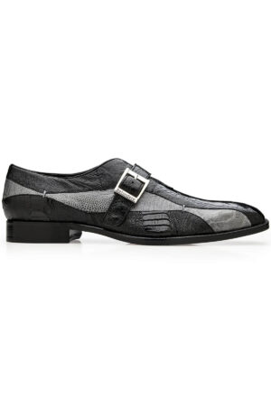 Marte Black Genuine Ostrich Leather Dress Shoe