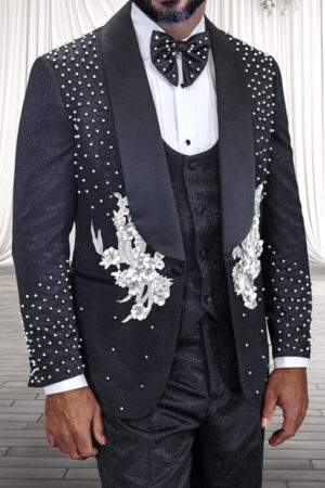 Paolo Cellini Elio Black and Silver Suit