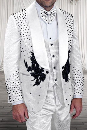 Paolo Cellini Elio White and Black Suit